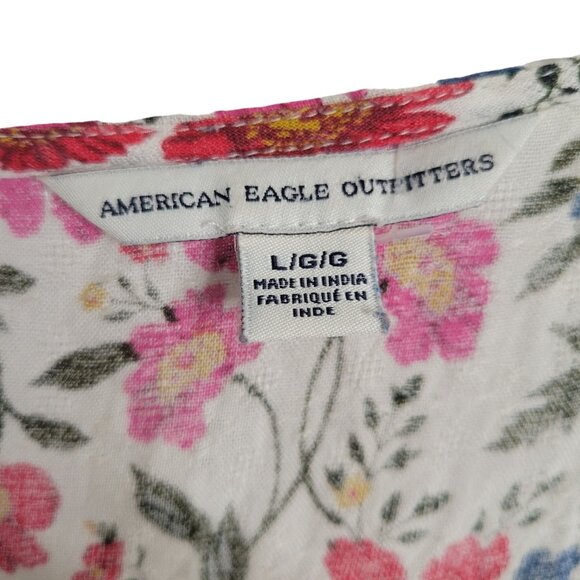 American Eagle Outfitters Size L Romper Floral Adjustable Neck Bell Sleeve Flowy - Picture 3 of 11